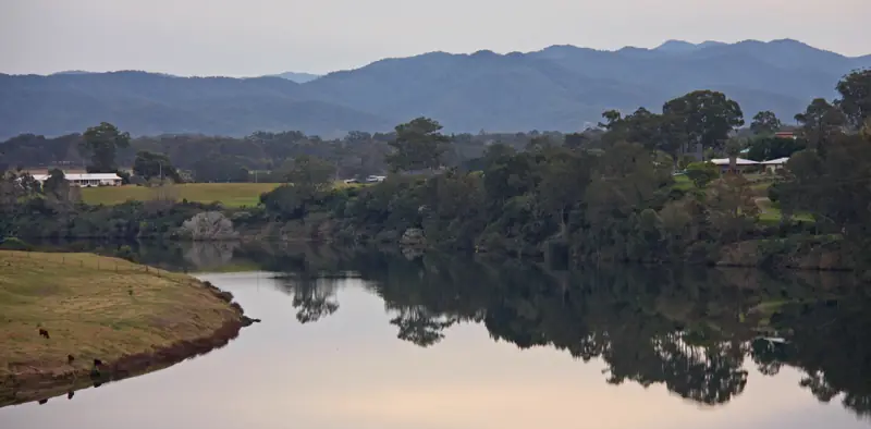 The Macleay River valley with the ranges behind