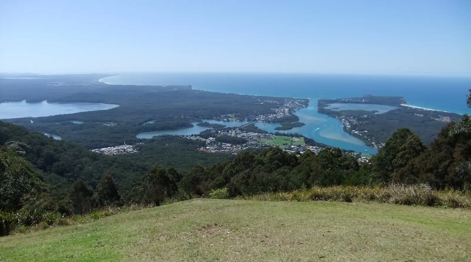 Looking over Laurieton and the Camden Haven inlet from North Brother