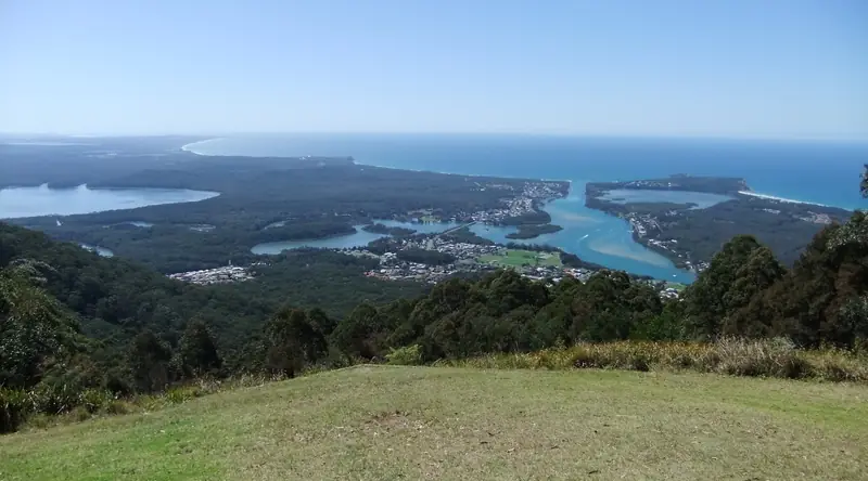 Looking over Laurieton and the Camden Haven inlet from North Brother